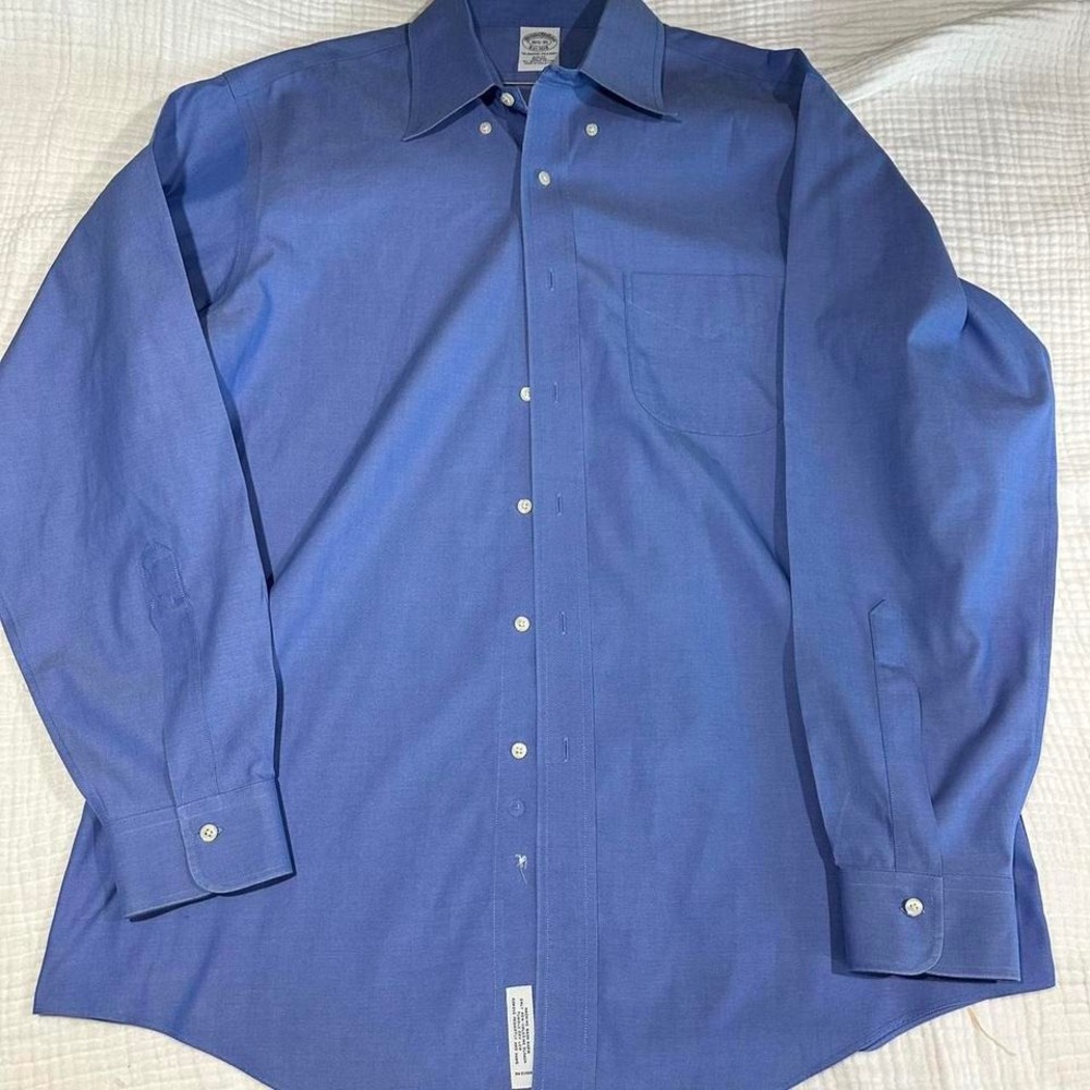 Men's Blue Brooks Brothers slim fit button down long sleeve shirt‎